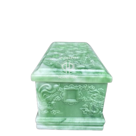 Quách Đá xanh ngọc bích điêu khắc rồng phượng 3D