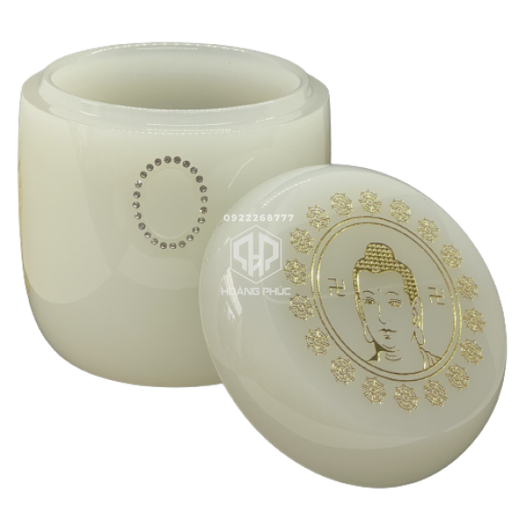 Hũ đựng tro cốt Ngọc Lưu Ly Trắng